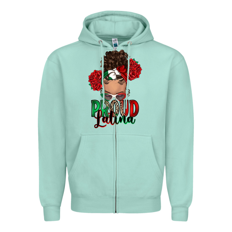 Proud Latina Messy Bun Zipper Hoodie by RanaPortraitStore | Teevron