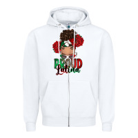 White Proud Latina messy bun Zipper Hoodie - RanaPortraitStore