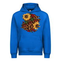 Cobalt Christmas leopard sunflower Urban Hoodie - BarkalooDesign