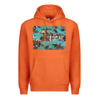 Carrot western cowhide and leopard with turquoise background Premium Hoodie - Artiststas