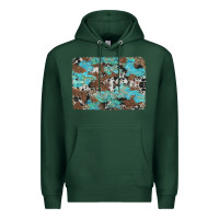 Sports Green western cowhide and leopard with turquoise background Premium Hoodie - Artiststas