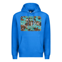 True Royal western cowhide and leopard with turquoise background Premium Hoodie - Artiststas