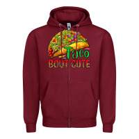 Burgundy Taco 'bout cute Zipper Hoodie - RanaPortraitStore