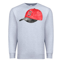 Heather Grey red softball cap fa element Premium Sweatshirt - FaDigitalArtStudio