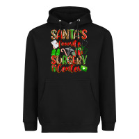 Black Santa's Favorite Surgery Center png sublimation de Heavyweight Hoodie - texasbilliewilder