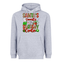Heather Grey Santa's Favorite Surgery Center png sublimation de Heavyweight Hoodie - texasbilliewilder