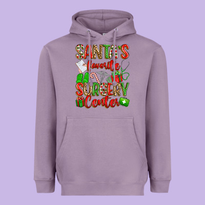 Santa's Favorite Surgery Center Png Sublimation De Heavyweight Hoodie Designed By Texasbilliewilder