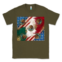 Army Green American with mexican flag Classic Tee - RanaPortraitStore