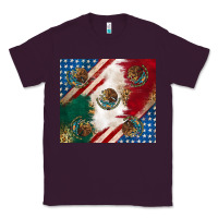Plum American with mexican flag Classic Tee - RanaPortraitStore