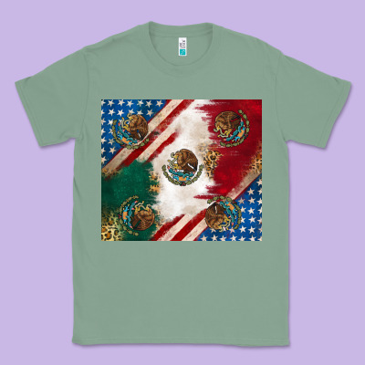 American With Mexican Flag Classic Tee Designed By Ranaportraitstore