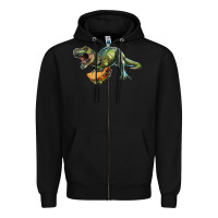 T-rex Dinosaur Holding A Taco Zipper Hoodie | Teevron