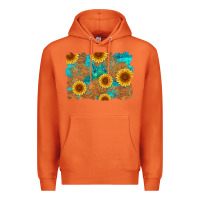 Carrot sunflower turquoise and  leather background Premium Hoodie - Artiststas