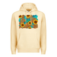 Pina Colada sunflower turquoise and  leather background Premium Hoodie - Artiststas