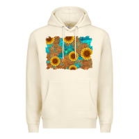 Sandshell sunflower turquoise and  leather background Premium Hoodie - Artiststas