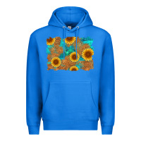 True Royal sunflower turquoise and  leather background Premium Hoodie - Artiststas