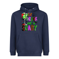 Navy eat drink and be scary Heavyweight Hoodie - Zillion Design Studio