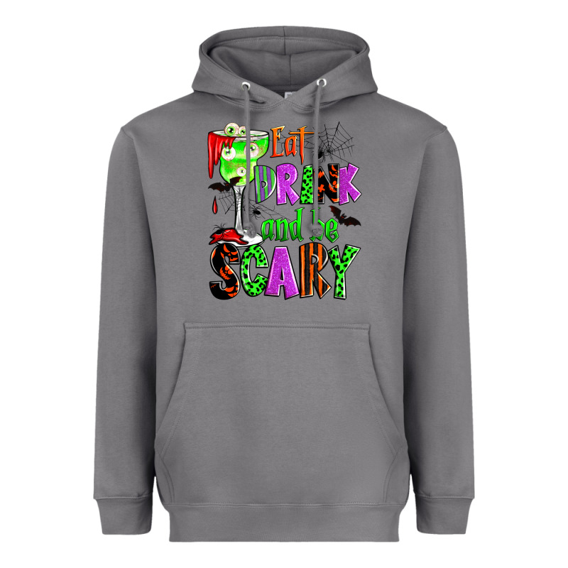Eat Drink And Be Scary Heavyweight Hoodie by Zillion Design Studio | Teevron