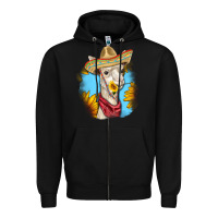 Black Sombrero Llama Zipper Hoodie - RanaPortraitStore