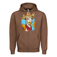 Chestnut Sombrero Llama Zipper Hoodie - RanaPortraitStore