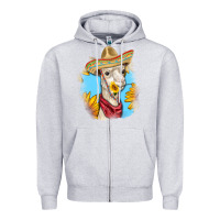 Heather Grey Sombrero Llama Zipper Hoodie - RanaPortraitStore