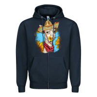 Navy Sombrero Llama Zipper Hoodie - RanaPortraitStore