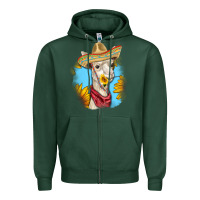 Sports Green Sombrero Llama Zipper Hoodie - RanaPortraitStore