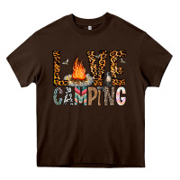Chocolate Brown Love Camping Heavy Core Tee - CowhideDigitalArt