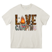 Cream Love Camping Heavy Core Tee - CowhideDigitalArt
