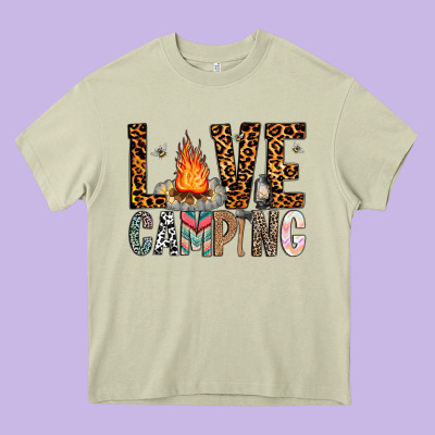 Love Camping Heavy Core Tee Designed By Cowhidedigitalart