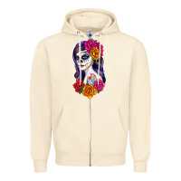 Sandshell sugar skull girl Zipper Hoodie - RanaPortraitStore