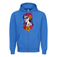 True Royal sugar skull girl Zipper Hoodie - RanaPortraitStore