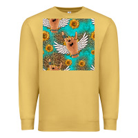 Antique Gold rock n roll hands seamless pattern Premium Sweatshirt - HRA Design Shop