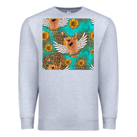 Heather Grey rock n roll hands seamless pattern Premium Sweatshirt - HRA Design Shop