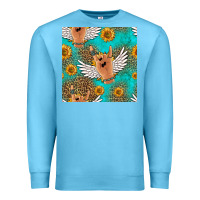 Ocean Blue rock n roll hands seamless pattern Premium Sweatshirt - HRA Design Shop