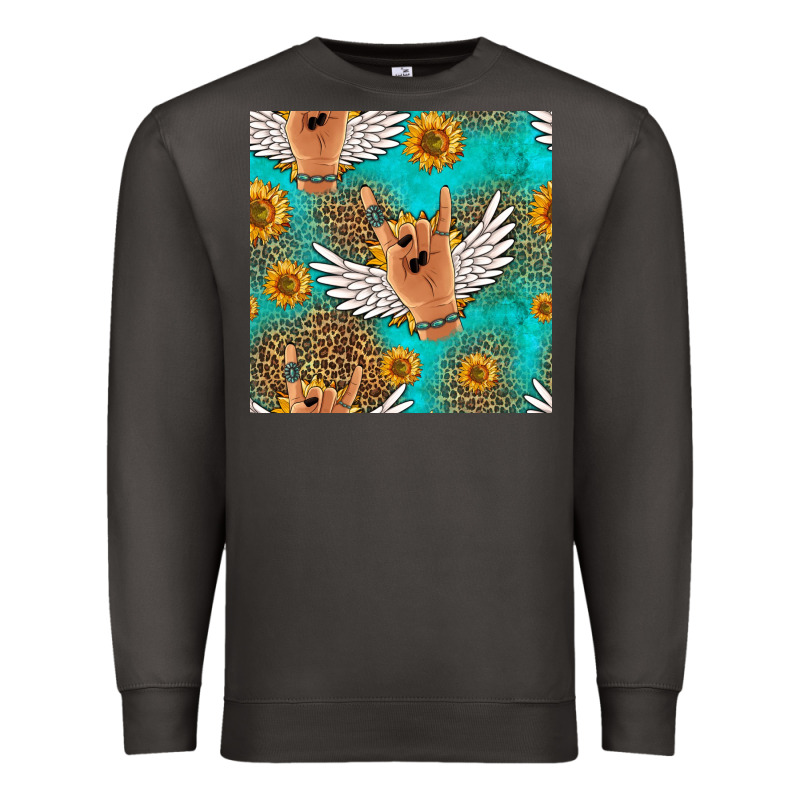Rock N Roll Hands Seamless Pattern Premium Sweatshirt by HRA Design Shop | Teevron