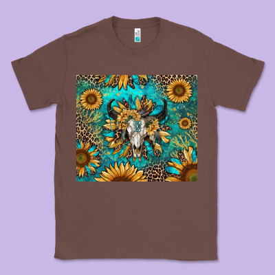 Bull Skull Sunflowers Classic Tee Designed By Ranaportraitstore