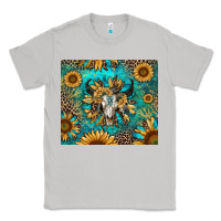 Moon Dust bull skull sunflowers Classic Tee - RanaPortraitStore