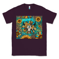 Plum bull skull sunflowers Classic Tee - RanaPortraitStore