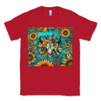Red bull skull sunflowers Classic Tee - RanaPortraitStore