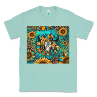 Seafoam bull skull sunflowers Classic Tee - RanaPortraitStore