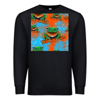 Black funny frogs seamless pattern Premium Sweatshirt - HRA Design Shop