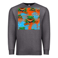 Charcoal Heather funny frogs seamless pattern Premium Sweatshirt - HRA Design Shop
