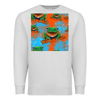 Dove Grey funny frogs seamless pattern Premium Sweatshirt - HRA Design Shop