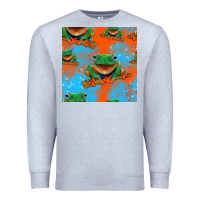 Heather Grey funny frogs seamless pattern Premium Sweatshirt - HRA Design Shop