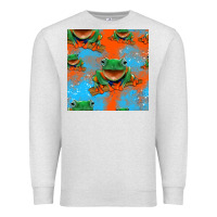 Oatmeal Heather funny frogs seamless pattern Premium Sweatshirt - HRA Design Shop