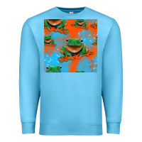 Ocean Blue funny frogs seamless pattern Premium Sweatshirt - HRA Design Shop