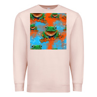Pale Pink funny frogs seamless pattern Premium Sweatshirt - HRA Design Shop