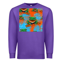 Purple funny frogs seamless pattern Premium Sweatshirt - HRA Design Shop