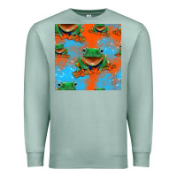 Seafoam funny frogs seamless pattern Premium Sweatshirt - HRA Design Shop