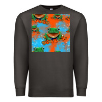 Smoke funny frogs seamless pattern Premium Sweatshirt - HRA Design Shop